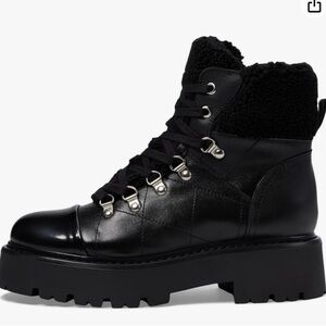 Steve Madden Black Glossy Combat Boots